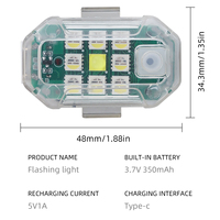 Super Bright RGB LED Avertissement Stroboscopique Lumière Télécommande Sans Fil Charge Flash Lumière pour Voiture Moto Mini Drone-Nouveau