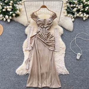 Vestido Maxi de Terciopelo sin Mangas para Mujer, Estilo Casual Americano de Otoño, Tejido Transpirable, Sostenible, Lavable, Antiestático, Corte Imperio 3D - Product Image 2