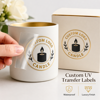 Autocollants personnalisés à transfert UV, étiquettes métalliques 3D en relief avec logo doré, imperméables, pour bougies, boîtes cosmétiques, emballages de luxe, décalcomanies