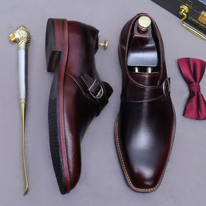 Zapatos de Cuero Genuino de Vaca de Alta Gama para Hombre, Cierre con Cordones, Estilo Casual de Negocios, Retro, Cuadrados, Transpirables - Product Image 1