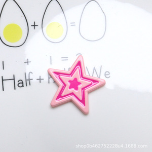 Mini-breloques étoiles en résine à dos plat, cabochons de dessin animé, accessoires DIY, pendentifs étoiles émaillés à dos plat pour la décoration de pinces à cheveux - Product Image 4