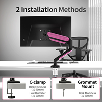 MD01AB 13 "-32" 9kg ressort à gaz bras de moniteur unique support de bureau support d'écran de moniteur support d'ordinateur support VESA