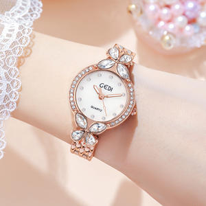 Reloj de Lujo Inspirado en Pétalos con Esfera de Cristal Grande Brillante y Movimiento de Cuarzo en Aleación - Product Image 3