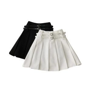 Femmes taille haute plissée Mini jupe décontracté mode coréenne dentelle pansement jupe courte été automne Collection Spandex formelle - Product Image 3