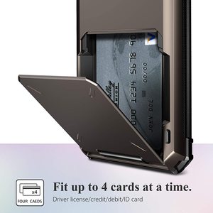 Fentes pour cartes étui portefeuille pour iPhone 14 13 11 12 Pro Max 7 8 Plus X XS Max XR <span class=keywords><strong>SE</strong></span> <span class=keywords><strong>2020</strong></span> étuis de téléphone portable couverture coulissante support d'armure - Product Image 3
