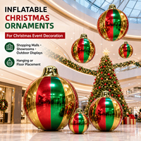 Cloches et boules de Noël miroir métalliques brillantes pour fêtes de fin d'année – Vert, Or, Rouge, Argent – Décoration de Noël gonflable publicitaire