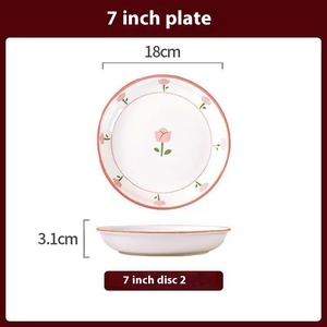 Underglaze màu 8in 7in nhỏ hoa tươi pastel hoa tùy chỉnh in dễ thương màu Gốm tấm bộ đồ ăn Bộ đồ ăn - Product Image 5