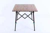 Table à hauteur réglable Tables pliables en aluminium à grain de bois Table de camp pliante légère