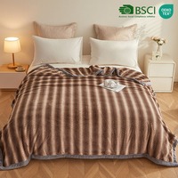 Plaid en fausse fourrure de lapin imprimé dégradé marron à motifs floraux de dessins animés, doux, en peluche, écologique, pour toutes les saisons, usage domestique