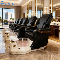 Système de bain de pieds sans tuyauterie haut de gamme, fauteuil de salon inclinable électrique réglable, fauteuil de pédicure spa avec massage
