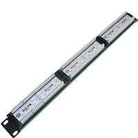 Panel Rak Patch Logam 19" Tanpa Pelindung Jaringan Cat6 LED 24 Port Desain Baru Shenzhen Aipeng