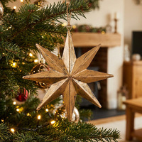 Türkisfarbener 8-Zackiger Stern Glitzer Weihnachtsdekoration Bruchsichere Wanddekoration für Zuhause