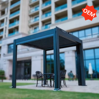 Pergola de terrasse en aluminium OEM Chine, plusieurs tailles, lames réglables, revêtement anti-UV, installation facile, autoportante