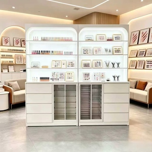 ตู้โชว์ยาทาเล็บพร้อมไฟสำหรับร้านเสริมสวย ตู้เก็บเครื่องสำอางสำหรับร้านเสริมสวย - Product Image 4