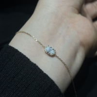 Özel 18 Ayar Altın Bileklik IGI GIA Sertifikalı El Yapımı Zincir DEF VVS 0.45ct 0.5ct CVD HPHT Laboratuvarda Yetiştirilmiş Elmas Bileklik Kızlar İçin Hediye