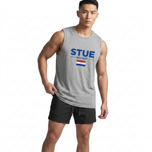 Wholesale Custom Logo Men Tank Top Breathable Gym Sleeveless T Shirt Fitness Muscle Workout Vest Blank Tees OEM TKAN8012 - Product Image 2