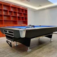 Table de billard d'intérieur en bois massif de 9 pieds avec fonction de divertissement sportif pour les clubs de bar américains Piscine à neuf balles