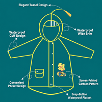 Imperméable Enfant Amélioré Écologique Anti-odeur Protection Intégrale Épais en EVA Motif Dessin Animé Mignon pour Tout-petits et Enfants pour l'École et les Jeux