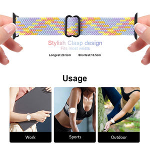 Correa de reloj trenzada tejida colorida ajustable con cierre negro correa de reloj de nailon trenzado para <span class=keywords><strong>Apple</strong></span> <span class=keywords><strong>Watch</strong></span> Series - Product Image 4