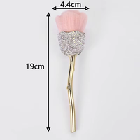 Nettoyage des ongles en nylon avec des strass brillants de luxe personnalisés, des zircons, une poignée douce, pour l'art des ongles, des fleurs de rose
