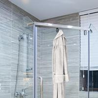 Gancho para vidrio de ducha sin taladro, colgador de toallas y esponjas para baño, gancho de almacenamiento para mampara de ducha, accesorios de baño