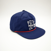 Casquette Snapback 5 Panneaux en Nylon Personnalisable, Style Sportif, avec Logo Brodé Main en Terry Argyle, Motif Léopard à Pois, Tissu Oxford Dobby, Bord Plat et Cordon