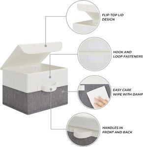 Modern Memory Keepsake Clothing Storage Box Fabric Storage <b>Bins</b> <b>with</b> <b>Lid</b> - Product Image 6