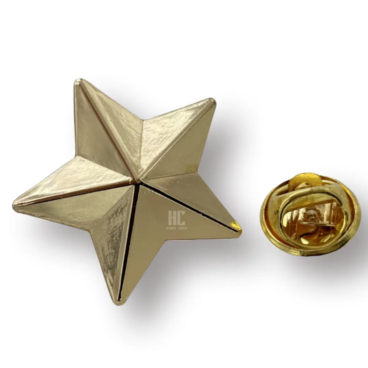 20 ans d'usine, plaque d'or mat personnalisée, or antique, argent antique, épinglette en forme d'étoile à cinq branches