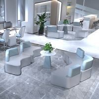 Ensemble de canapés modulaires créatifs pour réception commerciale, combinaison table basse, mobilier de bureau en cuir pour école, maison, bureau, hôtel