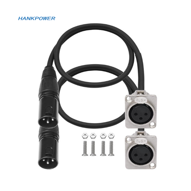 XLR Panel Mount Pass Through Connector XLR Male to Female Patch Cable for Microphone Audio Equipment