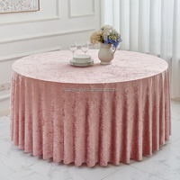 Nappe de table ronde Muwei, nappe plissée en velours diamant pour la décoration de banquets, d'hôtels et d'événements