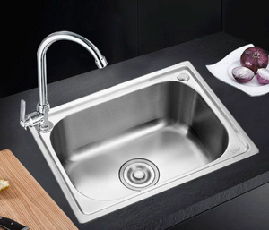 Fregadero de Cocina de Acero Inoxidable, de un Solo Tazón, con Acabado Espejo - Product Image 1