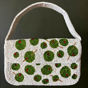 กระเป๋าถือทำมือจากอินเดีย ยี่ห้อ MS Handicraft รับรองคุณภาพ ประดับลูกปัดแก้วหลากสี ดีไซน์สั่งทำได้ พร้อมหูหิ้วแบบถือ ใช้ได้ทุกวัน - Product Image 1