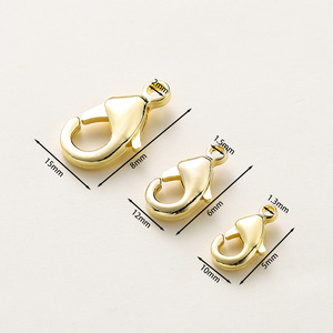 Lobster Clasp 18k Gold Plated <b>Copper</b> Spring Clasp For <b>Bracelet</b> Making Jewelry Findings Small Butterfly Shape DIY Accessories - Product Image 2