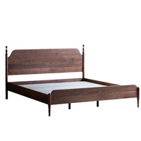 Lit en bois massif de style français avec un design rétro vintage nordique, multifonctionnel, fabriqué en Chine, lit double/simple pour deuxième chambre