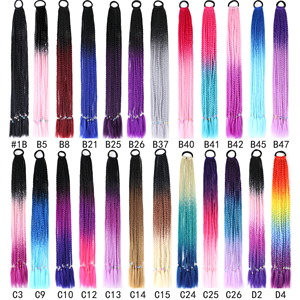 Arco Iris caja trenzas peinados coletas cuerda colorida Cola de Caballo adorno para el cabello niñas accesorios para el cabello tocado para mujeres niños - Product Image 2