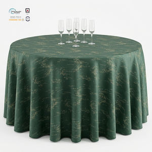 Nappe ronde jacquard de 120 pouces de qualité hôtelière, en polyester épais, motif damassé, imperméable, écologique, personnalisable - Product Image 1