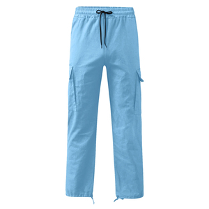 Pantalon cargo en toile pour homme, léger et confortable, taille haute, avec tissu écologique pour un port décontracté confortable - Product Image 3