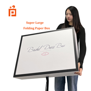 Custom Luxury Large Folding Clothes <strong>Box</strong> Packaging for <strong>Acid</strong> <strong>Free</strong> Paper Wedding Dress Preservation Gift <strong>Box</strong> With Ribbon Closure - Product Image 1
