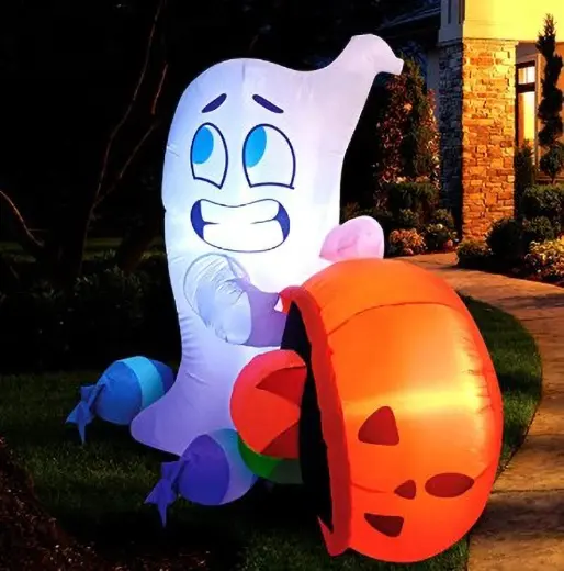 Tùy Chỉnh Inflatable Thắp Sáng Đáng Yêu Ghost Inflatable Gain Trang Trí Quảng Cáo Inflatable Ngoài Trời Phục Sinh Trang Trí
