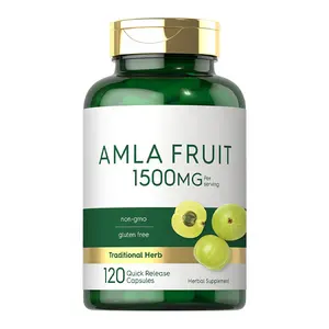 Cápsulas de Amla, 1500mg por servicio, Amalaki Fruit non-gmo y suplemento sin pegamento, producto original