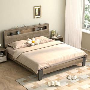 Cama grande doble de estilo nórdico de 1,8 m, <span class=keywords><strong>dormitorio</strong></span> moderno y sencillo con almacenamiento, estilo japonés de madera maciza para <span class=keywords><strong>matrimonio</strong></span> - Product Image 4