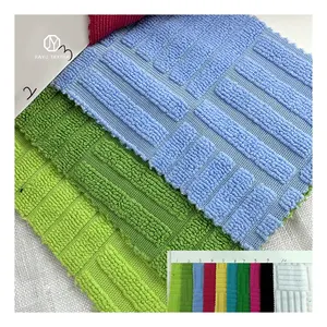 Precio barato 100 poliéster en relieve 3D tridimensional jacquard 250gsm toalla tela de rizo para toalla/ropa/bolsa