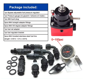 Régulateur de pression de carburant EFI universel noir et rouge Fpr AN6 pour <span class=keywords><strong>7MGTE</strong></span> MKIII avec raccords de tuyauterie - Product Image 6