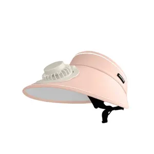 UPF50 + chapeau de soleil été pour enfants 2024 nouveau chapeau de soleil ventilateur rechargeable grand bord vide haut chapeau de soleil