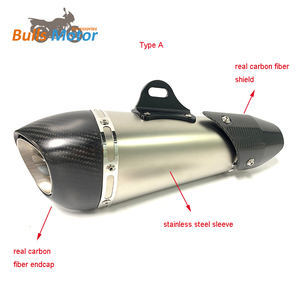 Silencieux d'échappement de moto en fibre de carbone en acier inoxydable 5Imm Échappement universel modifié pour <span class=keywords><strong>KTM</strong></span> <span class=keywords><strong>DUKE</strong></span> 690 790 890 - Product Image 2