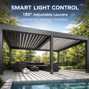 Auvent autoportant réglable pour terrasse, <span class=keywords><strong>toit</strong></span> rétractable télécommandé, pergola - Product Image 3