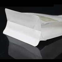 Sac à fermeture éclair à fond plat en papier kraft blanc quantité minimale de commande bas personnalisable avec costume de fenêtre pour animaux, nourriture ou jouets, sel de cocktail, etc.