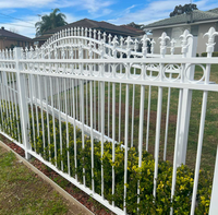 Valla Ornamental de Aluminio Resistente a la Oxidación con Recubrimiento en Polvo Blanco, Sistema de Puerta para Cerramiento de Piscinas Residenciales Costeras