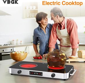 VBGK Placa de Inducción Doble Integrada de Acero Inoxidable de 12 Pulgadas, 2200W, Control Táctil con Perillas, 9 Ajustes, Temporizador, Bloqueo, Protección Contra Sobrecalentamiento - Product Image 4